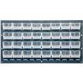 Louvered Panel with 32 Bins, 36"W x 1/4"D x 19"H, Number of Sides: 1, 175 lb. Load Capacity