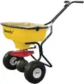 Snowex Broadcast Spreader, 100 lb. Capacity, Knobby Wheel Type, High Output Drop Type, Fixed T Handle