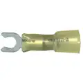 Crimp Soldered Seal Spade Terminal, Yellow, 12-10 Awg, #10 Stud Size