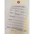 Badger Tag & Label Corp Inventory Tag: 10 pt Manila Tag/White NCR Bond, 6 1/4 in Ht, 3 1/8 in Wd, Black, 100 PK