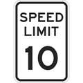 Diamond Recycled Aluminum Speed Limit Sign, 18" H x 12" W, Speed Limit 10