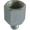 Grease Fitting Adapter, 180 , 1/4"-28 (M) to 1/8"-27 (F), Steel, 3/4" Overall Length, PK 5