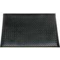 Ability One Antifatigue Mat: Diamond Plate, 2 ft x 3 ft, 9/16 in Thick, Black, Vinyl over PVC Foam, Beveled Edge