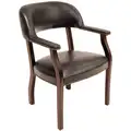 Regency Guest Chair: Ivy League Series, Black Seat, Vinyl Upholstery, Mahogany Frame, Hardwood