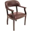 Regency Guest Chair: Ivy League Series, Burgundy Seat, Vinyl Upholstery, Mahogany Frame, Hardwood