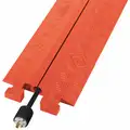 Cable Protector: 1 Channels, Split Top, 2-1/4" Max Cable Dia, 14-1/4" Wd, 3" Ht, 38-1/2" Lg
