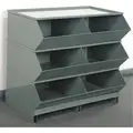 Stackbin 35-1/8" Steel Sectional Bin Unit with 5000 lb. Load Capacity, Gray; Number of Compartments: 6