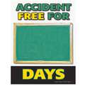 Safety Laminated Poster, Safety Banner Legend Accident Free For __ Days, 22" x 17", English