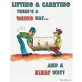 Safety Poster, Safety Banner Legend Lifting And Carrying Theres A Wrong Way And A Right Way