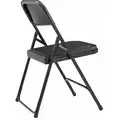 National Public Seating Black Steel Folding Chair with Black Seat Color, 4PK