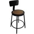 Round Stool with 18" to 27" Seat Height Range and 250 lb. Weight Capacity, Black