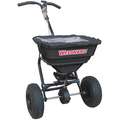 Westward Broadcast Spreader, 70 lb. Capacity, Pneumatic Wheel Type, 1 Hole Drop Type, Curved T Handle