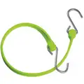 The Better Bungee 18" Polyurethane Bungee Strap with Galvanized Steel S-Hook End, Lime Green