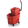 Rubbermaid Red Polypropylene Mop Bucket and Wringer, 8-3/4 gal.