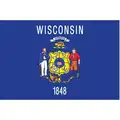 Nylglo State Flag: 3 ft. H, 5 ft. W, 20 ft. Min. Flagpole H, Outdoor, Wisconsin