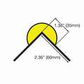 Knuffi Polyurethane Foam and Steel Corner Guard; 2" H x 39-3/8" L x 1-3/8" W, Reflective Black/Yellow