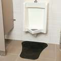 PIG Urinal Floor Mat: 1/8 in Mat Thick, 23 1/2 in Lg, 19 in Wd, Black, Unscented, 36 PK