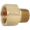 Reducing Adapter: Brass, 3/4 in x 1/2 in Fitting Pipe Size, Female NPT x Male NPT
