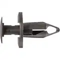 Keyhole Push In Rivet, Nylon, 8 mm Dia., 20 mm L, 20 mm Head Dia., Black, 25 PK