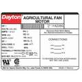 Dayton Agricultural Fan Motor, 1 HP, 3-Phase, Nameplate RPM 850, Voltage 460V AC, 56CZ Frame