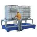 Denios Uncovered, Galvanized Steel IBC Containment Unit; 385 gal. Spill Capacity, Blue