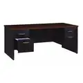 Hirsh Office Desk: Executive Desks Series, 72 in Overall Wd, 29 1/2 in, 36 in Overall Dp, Walnut Top