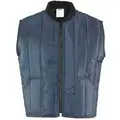 Refrigiwear Navy Insulated Vest, 3XL, Polyester, Fits Chest Size 54" to 56", 27" Length, 2 Pockets