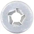 Zinc Plated Push Nut, Stud Size M6-1.00, Outside Diameter: 17 mm