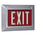1 Face Self-Luminous Exit Sign, Red Background Color, White Frame Color, 10 yr Life Expectancy