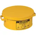 Justrite Bench Can: 1 gal Can Capacity, Steel, 7 1/2 in Dasher Plate Dia., Yellow