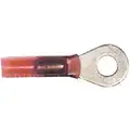 Solder & Seal Ring Terminal, Red, 20-18 Awg, #12-1/4 Stud Size