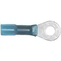 Solder & Seal Ring Terminal, Blue, 16-14 Awg, #12-1/4 Stud Size