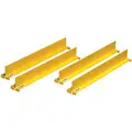 Shelf Divider Set, Steel, Yellow, 2" x 2-1/32" x 18-11/64"