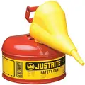 Justrite Type I Safety Can: For Flammables, Galvanized Steel, Red, 9 1/2 in Outside Dia., 11 in Ht