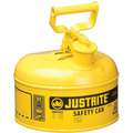 Justrite Type I Safety Can: For Diesel, Galvanized Steel, Yellow, 9 1/2 in Outside Dia., 11 in Ht