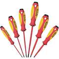 Witte Keystone Slotted/Phillips Insulated Screwdriver Set, Polypropylene, Number of Pieces: 6