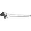 Westward Adjustable Wrench, Alloy Steel, Chrome, 24-3/64", Jaw Capacity 2-1/2", Plain