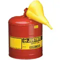 Justrite Type I Safety Can: For Flammables, Galvanized Steel, Red, 11 3/4 in Outside Dia., Type I