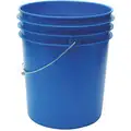 Pail: 5 gal, Open Head, Plastic, 12 3/8 in, 14 3/4 in Overall Ht, Round, Blue