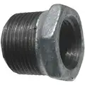 Galvanized Malleable Iron Hex Bushing, 2-1/2" x 2" Pipe Size, MNPT x FNPT Connection Type