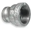 Galvanized Malleable Iron Reducer Coupling, 1-1/2" x 1" Pipe Size, FNPT Connection Type