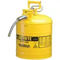 Justrite Type II Can Type, 5 gal., Diesel, Galvanized Steel, Yellow