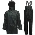 Viking 3-Piece Rain Suit with Jacket/Bib Overall, ANSI Class: Unrated, 2XL, Black, High Visibility: No