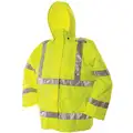 Viking Rain Jacket, High Visibility: Yes, ANSI Class: Class 3, Type R, Polyester, Polyurethane, XL, Yellow