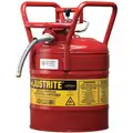 Type II Can, 5 gal., Flammables, Galvanized Steel, Red
