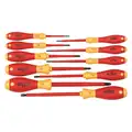 Wiha Tools Insulated Screwdriver Set, Phillips, Slotted, Ergonomic, Number of Pieces 10