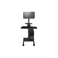 Versa Products Computer Cart: Black, Laminate/Steel/Wood, 19 in Overall Dp, 55 in Overall Ht