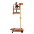 Personnel Lift, Push-Around Drive, Stored Power Lift Power Source, 13 ft Max. Work Height