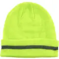 Polyester Knit Hat w/Reflective Striping, Yellow