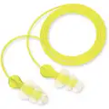 Flanged Ear Plugs, 26dB Noise Reduction Rating NRR, Corded, M, Yellow, PK 100